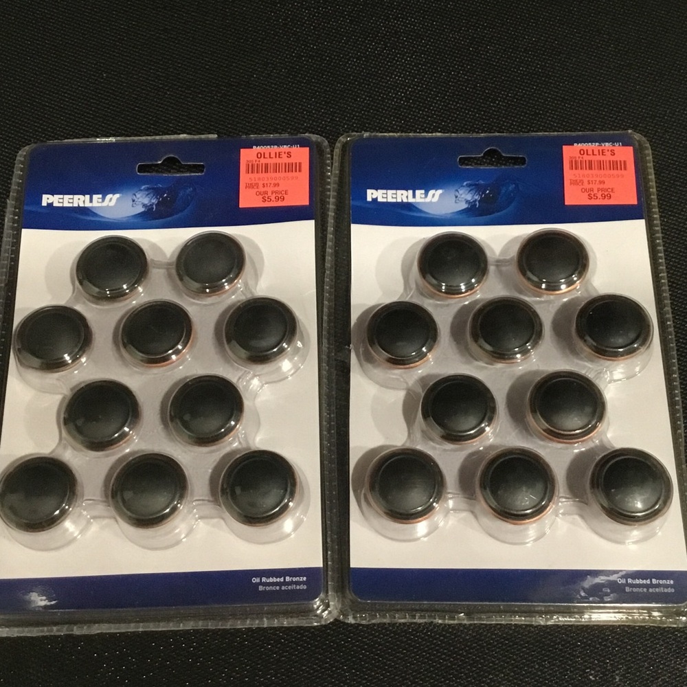 NIP Peerless Oil Rubbed Bronze Cabinet Knobs - Black/Bronze (12 pack)